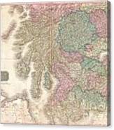 1818 Pinkerton Map Of Southern Scotland Canvas Print