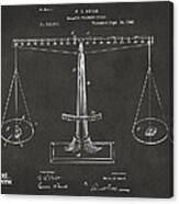 1885 Balance Weighing Scale Patent Artwork - Gray Canvas Print