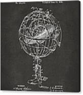 1885 Terrestro Sidereal Sphere Patent Artwork - Gray Canvas Print
