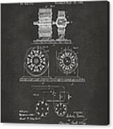 1891 Tesla Electro Magnetic Motor Patent - Gray Canvas Print