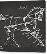 1900 Horse Hobble Patent Artwork - Gray Canvas Print