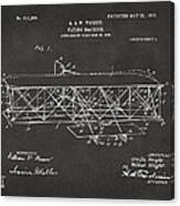 1906 Wright Brothers Flying Machine Patent Gray Canvas Print