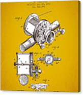 1907 Fishing Reel Patent - Yellow Brown Canvas Print