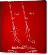 1916 Hockey Goalie Stick Patent Artwork - Red Canvas Print