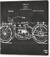 1919 Motorcycle Patent Artwork - Gray Canvas Print 1919 Motorcycle Patent Artwork - Gray Canvas Print
