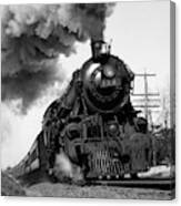 1920s 1930s Steam Engine Pulling Canvas Print