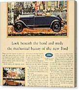1928 - Ford Tudor Convertible And Sedan Advertisement- Color Canvas Print