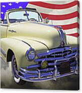 1948 Pontiac Silver Streak With American Flag Canvas Print
