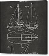 1948 Sailboat Patent Artwork - Gray Canvas Print