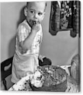 1950s Little Boy Toddler Standing Canvas Print