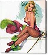 1950's Vintage Pin Up Girl Canvas Print