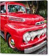 1951 Ford Pick Up Truck F100 Painted 50 Per Cent Canvas Print