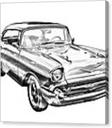 1957 Chevy Bel Air Illustration Canvas Print