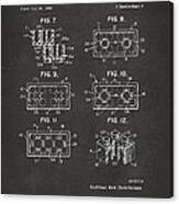 1961 Lego Brick Patent Art - Gray Canvas Print