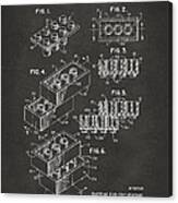 1961 Toy Building Brick Patent Art - Gray Canvas Print