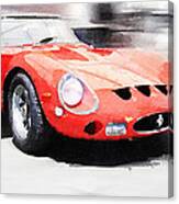 1962 Ferrari 250 Gto Watercolor Canvas Print