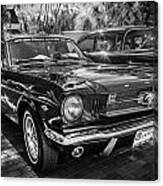 1966 Ford Mustang Convertible Painted Bw Canvas Print