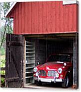 1967 Volvo In Red Sweden Barn Canvas Print