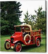 1970s Red 1924 Model T Ford Fire Truck Canvas Print