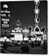 1980s Night Neon On The Strip For El Canvas Print