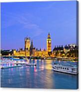 Big Ben And Britains Houses Of #2 Canvas Print