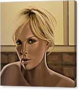 Charlize Theron Painting Canvas Print