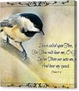 Chickadee With Verse #2 Canvas Print