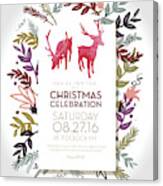 Christmas Celebration Invitation Template With Hand Drawn Elements #2 Canvas Print