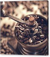 Coffee Beans And Grinder #2 Canvas Print