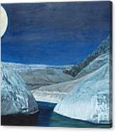 Cold Water Passage Beneath Full Moon Canvas Print