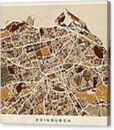 Edinburgh Street Map #2 Canvas Print