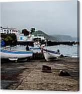 Fishing Boats On Wharf With View Of Houses  #2 Canvas Print