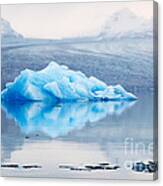 Glacial Lake With Icebergs At Sunrise Iceland #2 Canvas Print