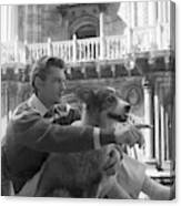 Jean Marais With A Dog #2 Canvas Print