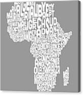 Map Of Africa Map Text Art #2 Canvas Print