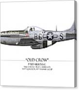 Old Crow P-51 Mustang - White Background #2 Canvas Print