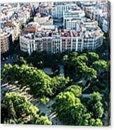 Panoramic View Of Barcelona #2 Canvas Print