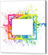 Rainbow Paint Splash Frame #2 Canvas Print