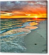 Red Orange Beach Sunset #2 Canvas Print
