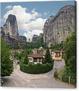 Rock Formations In The Meteora, Greece #2 Canvas Print