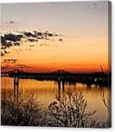 The Mississippi River Bridge At Natchez At Sunset.  #2 Canvas Print