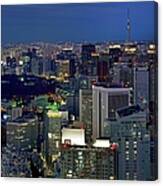 Tokyo Downtown At Twilight #2 Canvas Print