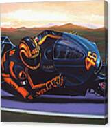 Valentino Rossi On Ducati Canvas Print