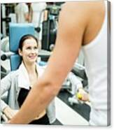 Woman Exercising With Trainer #2 Canvas Print