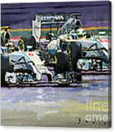 2014 F1 Mercedes Amg Petronas  Lewis Hamilton Vs Nico Rosberg Canvas Print