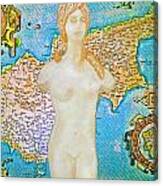 Ancient Cyprus Map And Aphrodite #24 Canvas Print
