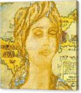 Ancient Cyprus Map And Aphrodite #34 Canvas Print