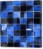Tiled Blocks Blue Glow Canvas Print