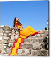 Indian Woman With A Colorful Sari #3 Canvas Print