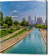 Indianapolis Skyline From The Canal Canvas Print